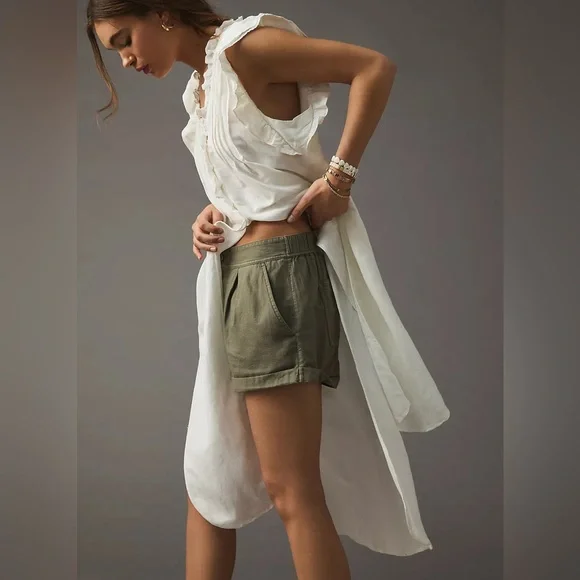 ByAnthropologie White Long Ruffled Tunic - Picture 3 of 16